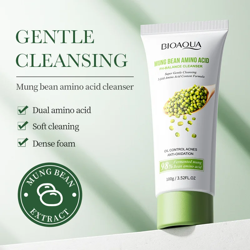 

Amino Acid Facial Cleanser Mung Bean Deep Cleansing Refreshing Cleanser Oil Control and Antioxidant Face Washing