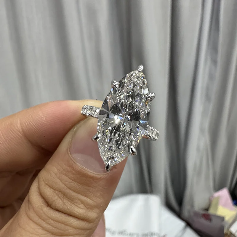 

Обручальное кольцо с выращенным в лаборатории бриллиантом IGI, 5 карат, цвет DEF, чистота VS, огранка «маркиз», CVD&HPHT, золото 14K/10K, уникальное кольцо