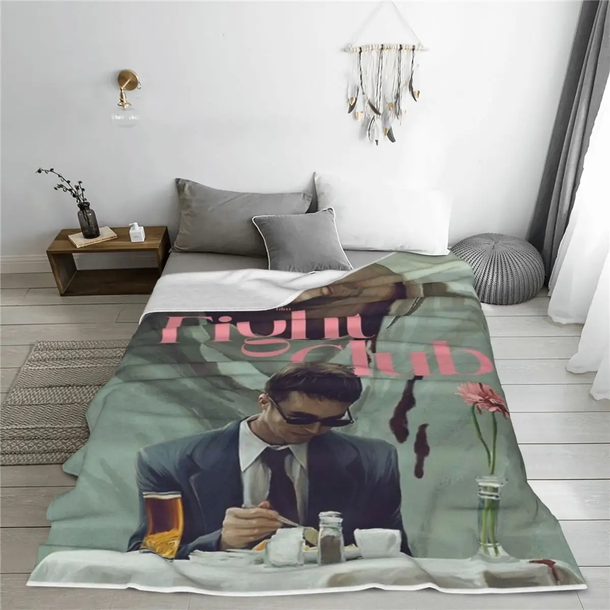 Fight Club Breakfast Blanket Bedspread On The Bed Anime Anime Blanket Queen Bed