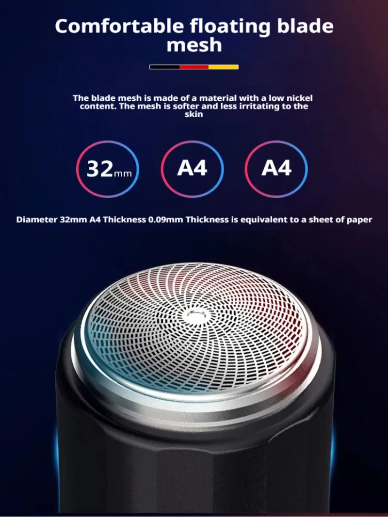 Mini maquinilla de afeitar eléctrica portátil, recargable por Usb, lavable, inteligente