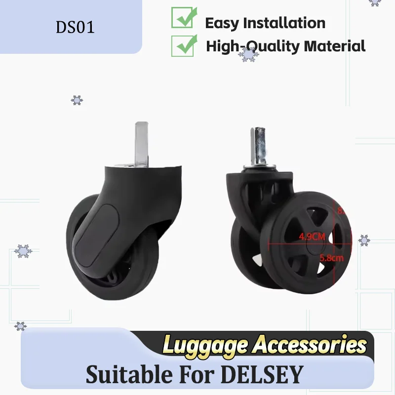 Para ruedas de repuesto de equipaje antigolpes DELSEY, ruedas giratorias suaves, Kit de reparación de maletas de ajuste Universal