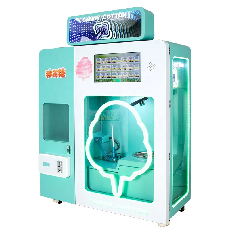 Popcorn Marshmallow Machine and Make Machine Automatic Cotton Magical Flossy Candy Floss Supermarket Vending Machine for Sale