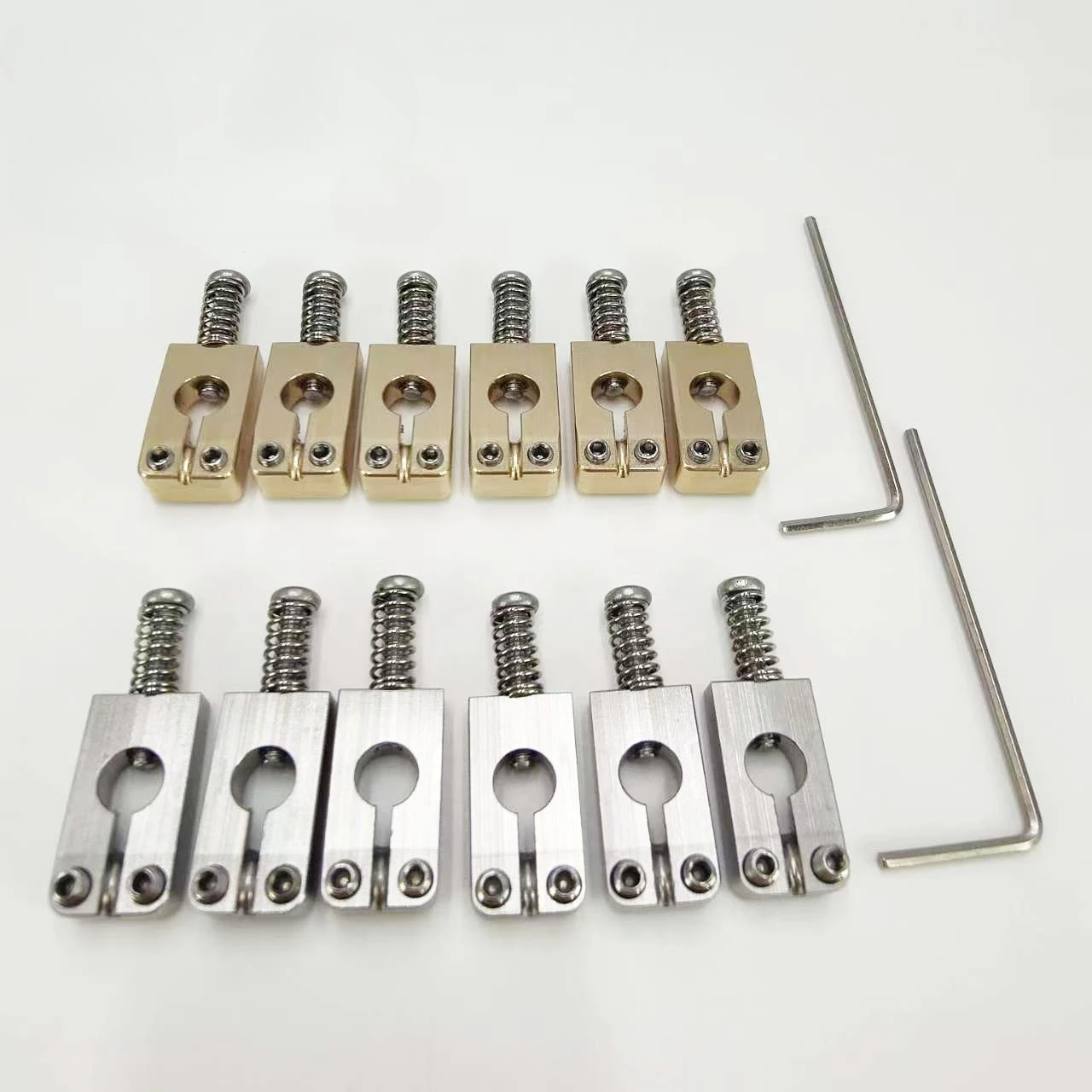 

6 Pcs / Sets of Round-hole Style Guitar Original Brass Guitar Bridge String Saddle String Guide Tuner for Electric Guitar