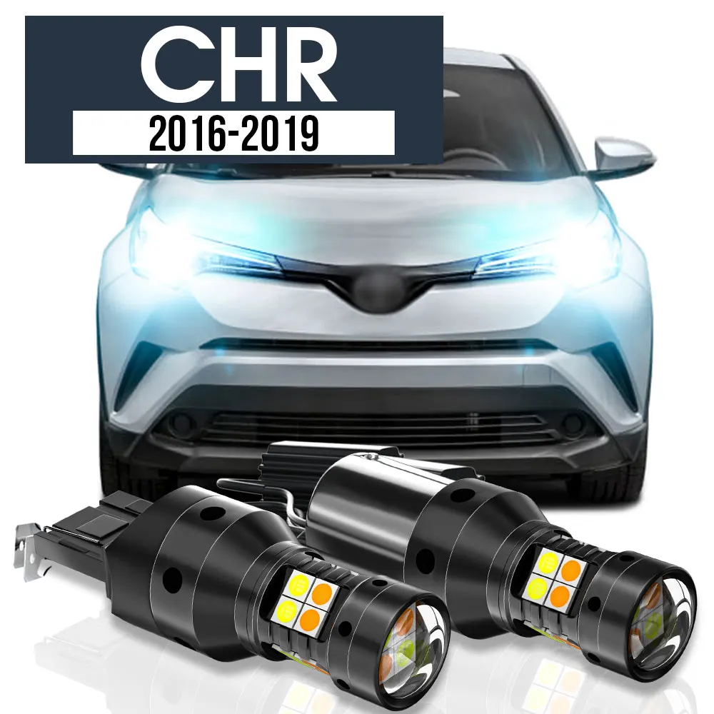 

2pcs LED Dual Mode Turn Signal+Daytime Running Light Blub DRL Canbus Accessories For Toyota CHR 2016-2019 2017 2018