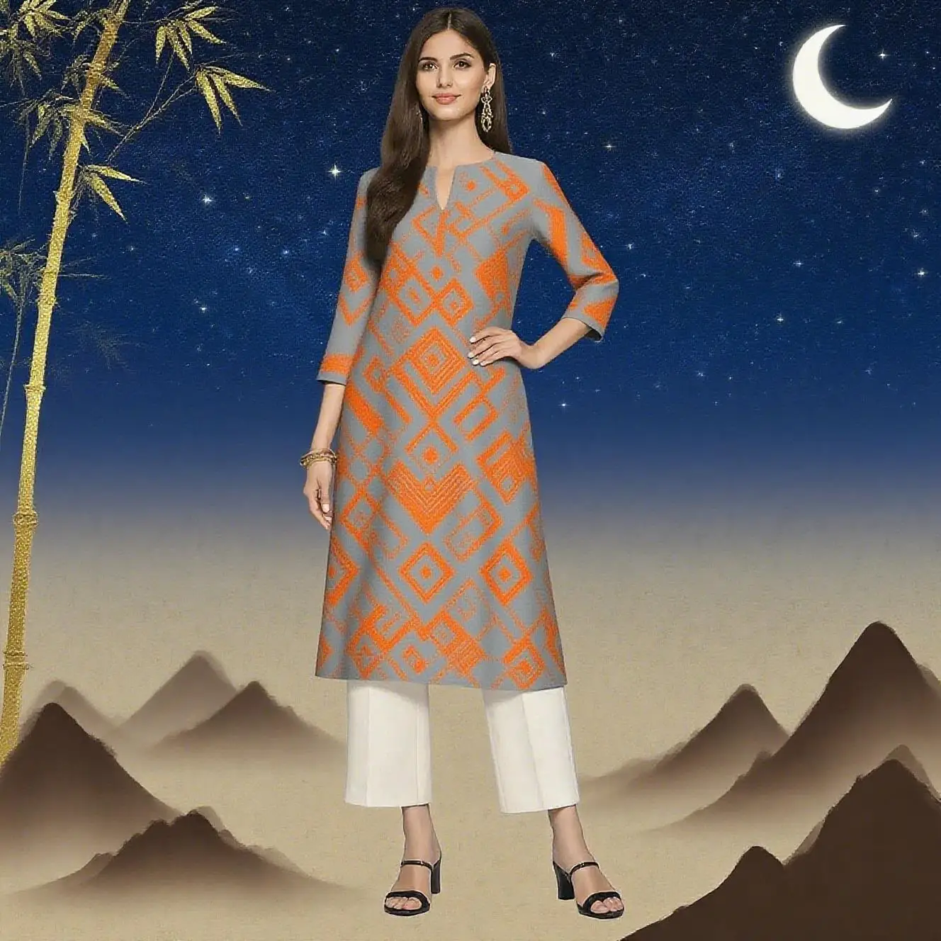 Muslimisches Kleid Kurt für Damen, modisch, gerade Röhre, lässig, nationaler Stil, Bild, mehrere nationale Stile, Robe Femmes, Musulmans