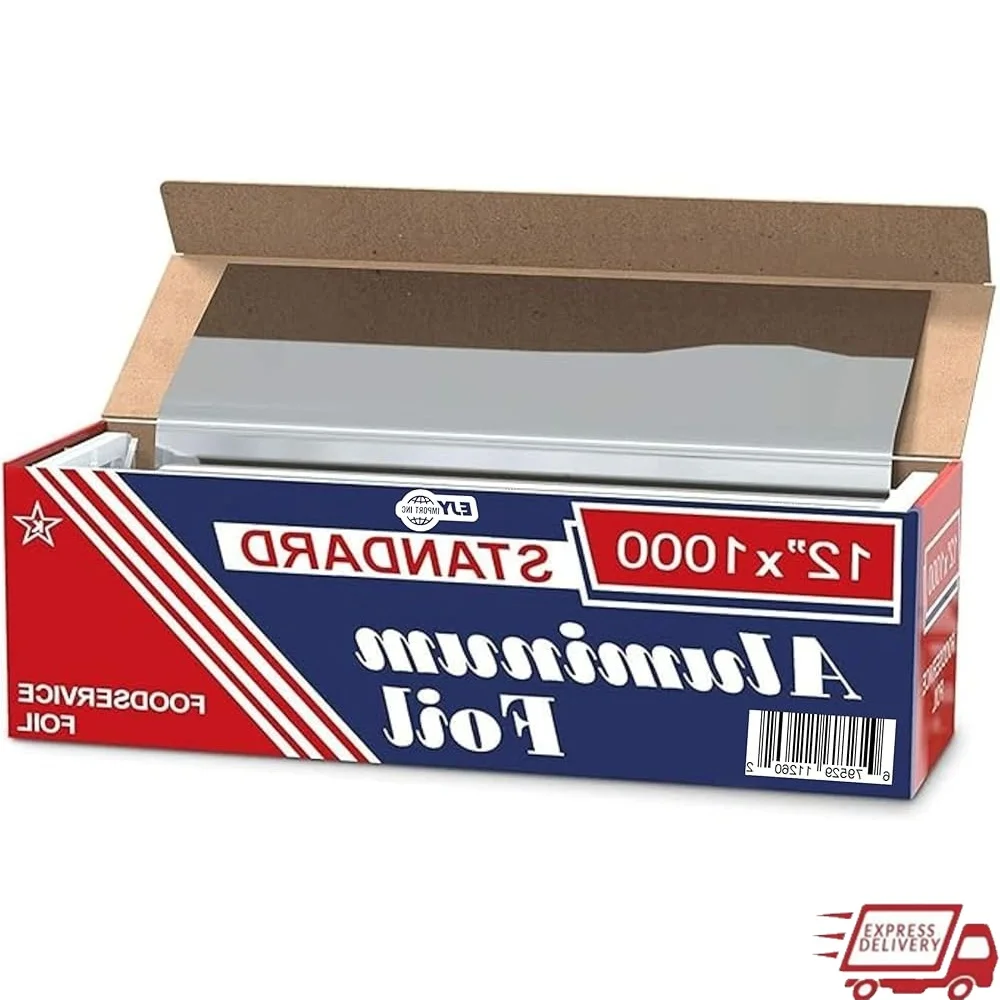 

Standard Aluminum Foil 12"x1000' Industrial Strength Heavy Duty Food Wrap Catering Cooking Storage Grilling Meal Prep