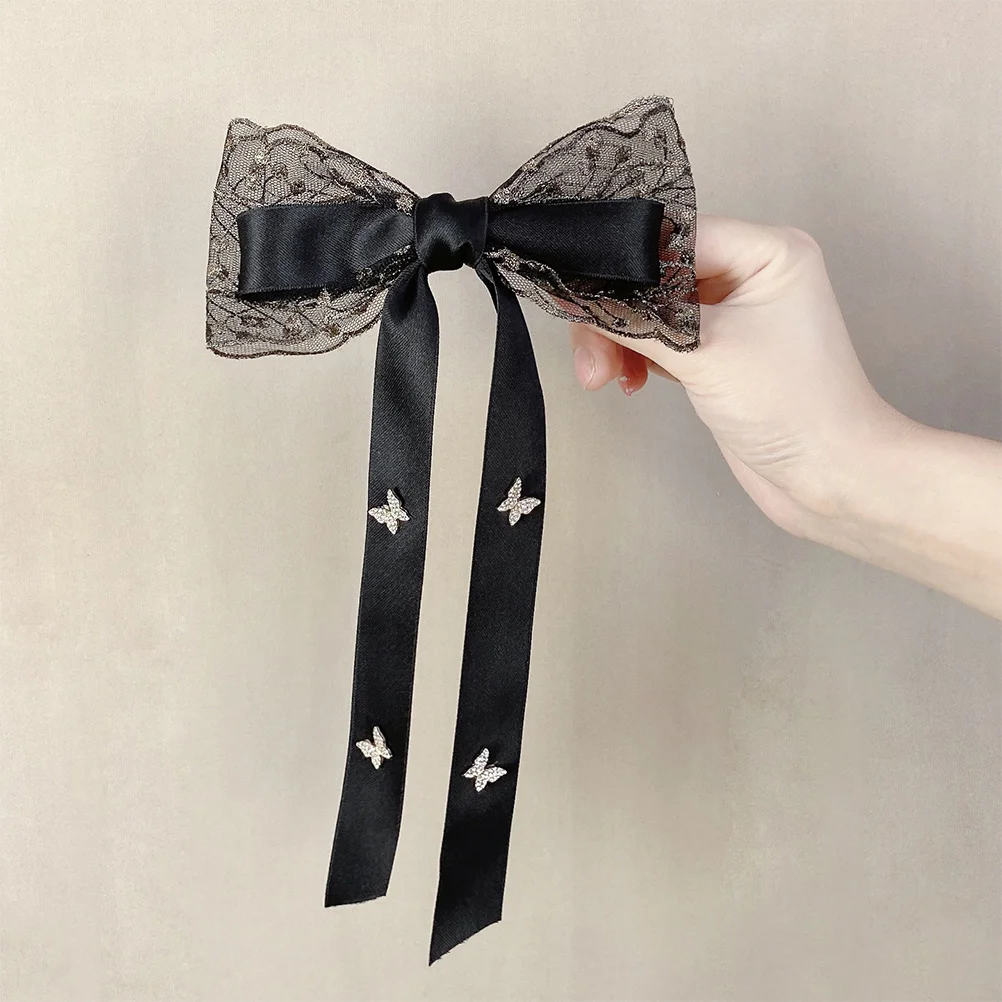 

Retro Hair Bow Ribbon Clip Bowknot Hairpin Hair Accessories for Women Girls Elegant Party Dance Hairstyles