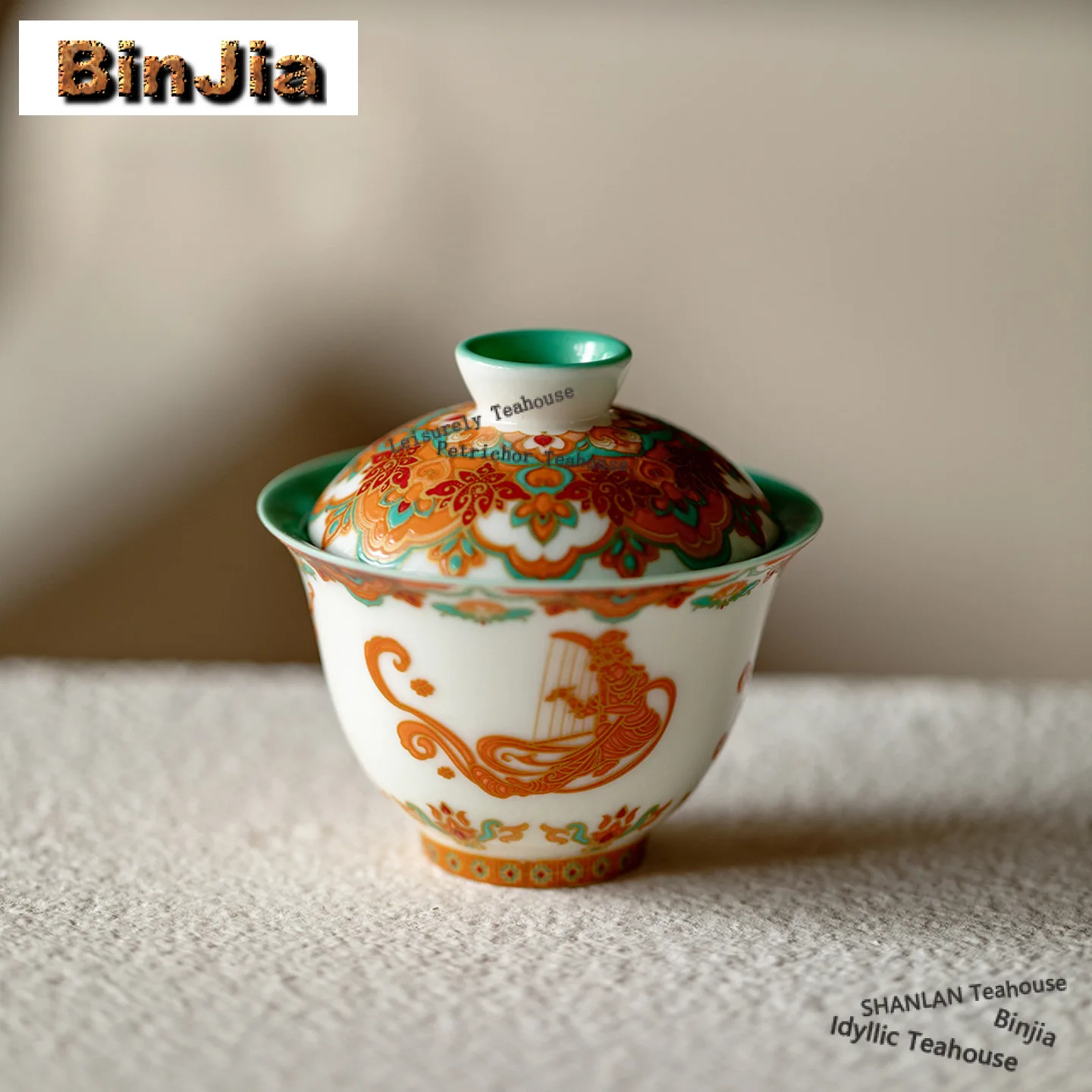 

100ml Dunhuang Flying Sky Gaiwan Japanese Tea Tureen Tea Bowl with Lid Kit Tea Making Cover Bowl Tableware Supplies Ornaments