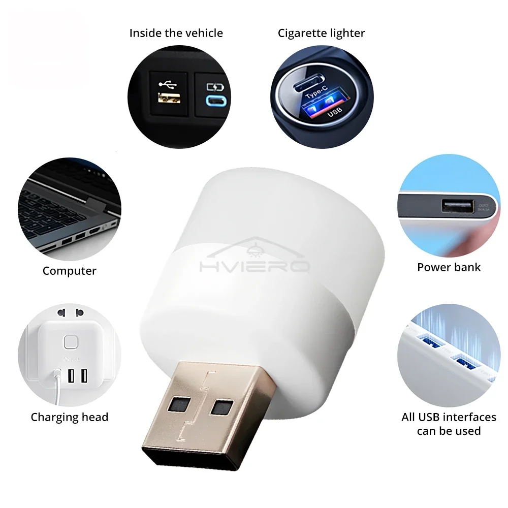 1-10 ชิ้น Mini USB Night Light Warm White Eye Protection อ่านหนังสือปลั๊กคอมพิวเตอร์โทรศัพท์มือถือชาร์จ LED โคมไฟแบบพกพา