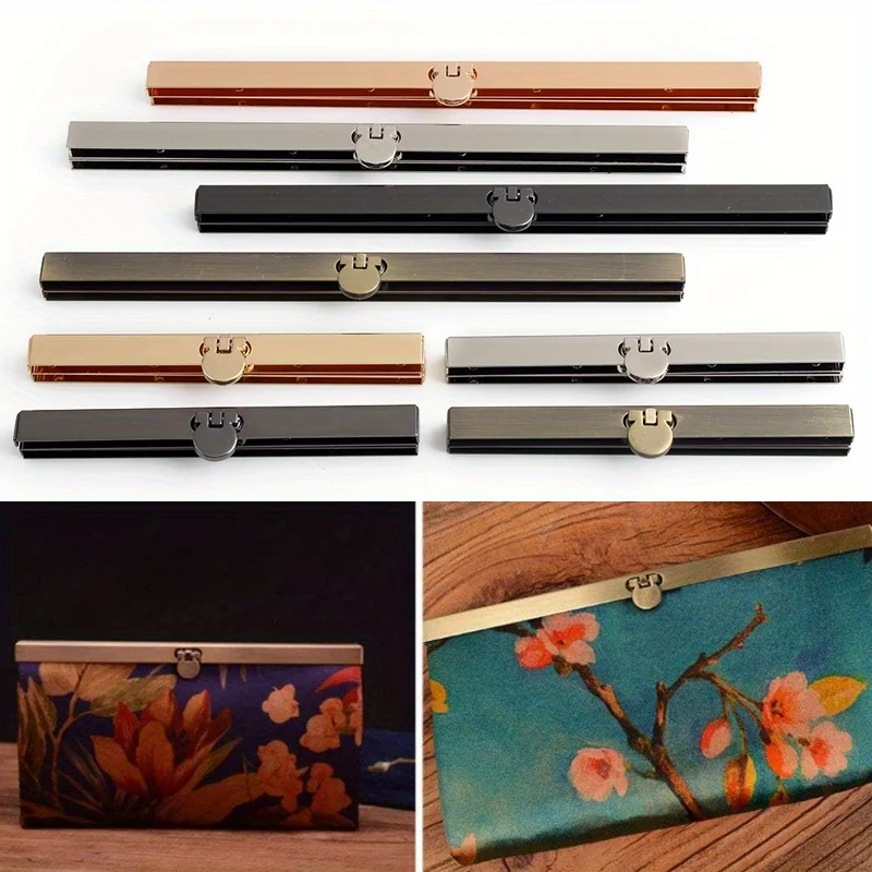 2PCS Metal Wallet Frame Kiss Lock Turn Lock Clasp Wallet Twist Lock Clutch Alloy Closure Buckle Fastener DIY Wallet Making