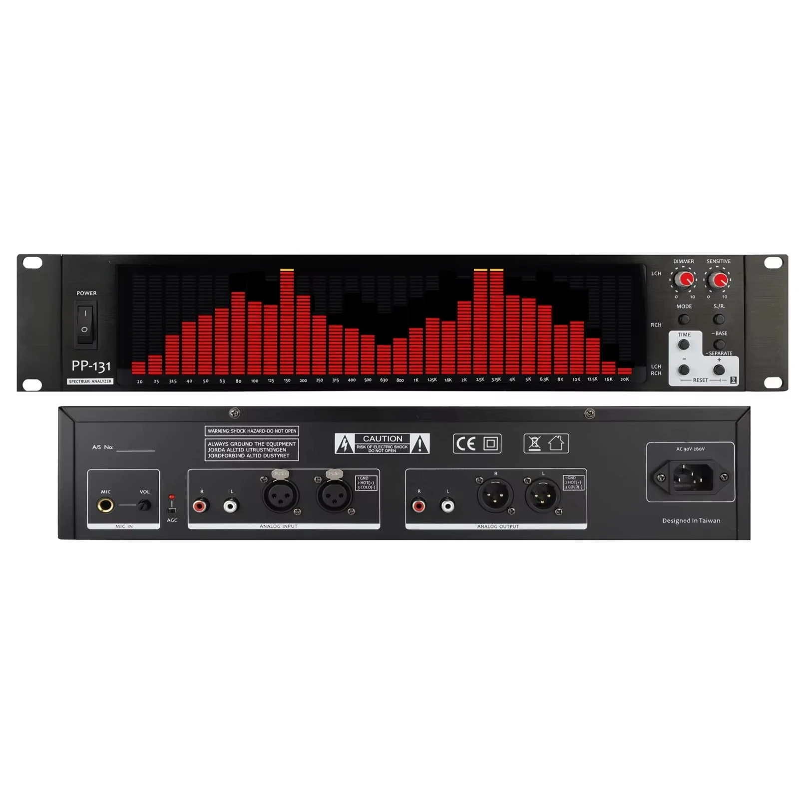 

131 2U Rack 31-Band Audio Spectrum Analyzer Display Supports Music Rhythm Light Automatic Gain Function-Audio Accessory