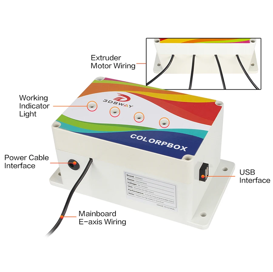 3D 프린터 부품 독립 제어 COLORPBOX 4IN1 멀티 컬러 핫엔드 압출기, 마더보드 FDM DIY 키트와 호환 가능, 12V, 24V