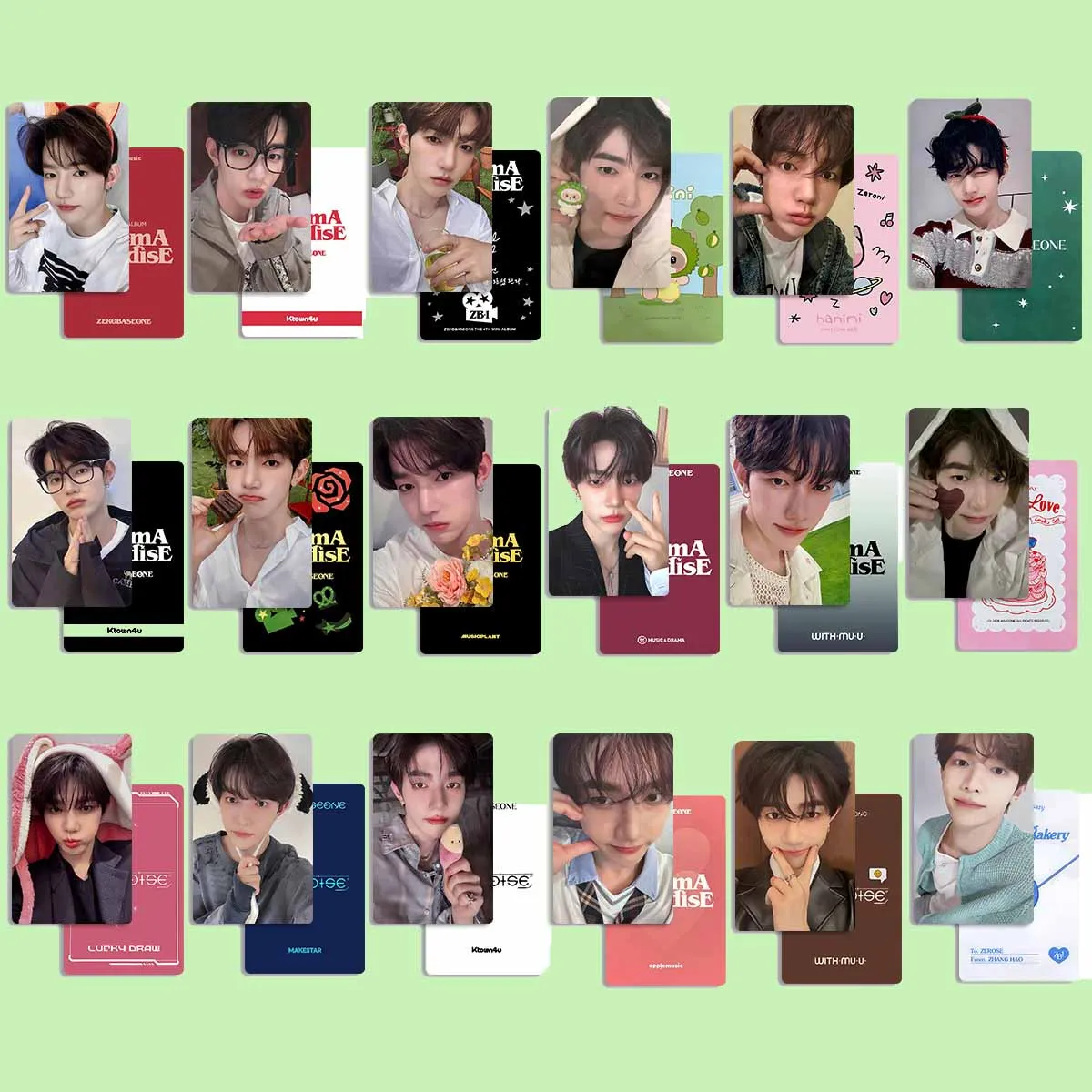 6/18 шт./компл. Kpop ZB1 Zhanghao Cinema Paradise альбом K4 WM Ver селфи карты двухсторонняя глянцевая пленка личная фотокарта подарок для фанатов 6/18 шт./компл. Kpop ZB1 Zhanghao Cinema Paradise альбом K4 WM Ver селфи карты двухсторонняя глянцевая пленка личная фотокарта подарок для фанатов