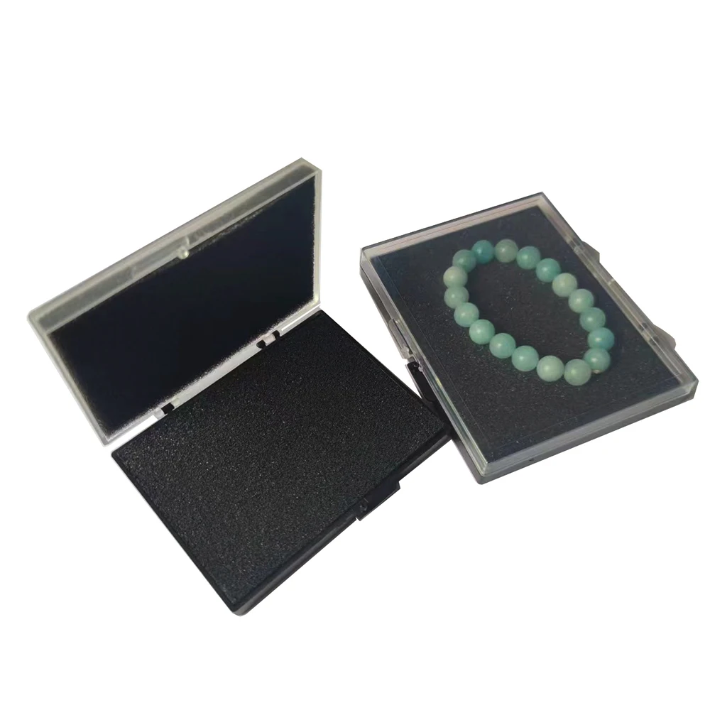 Diamond Storage Sample Box Gemstone Jewelry Display Case Pendant Coin Bare Stone Packaging Holder Tray Badge Showcase Black