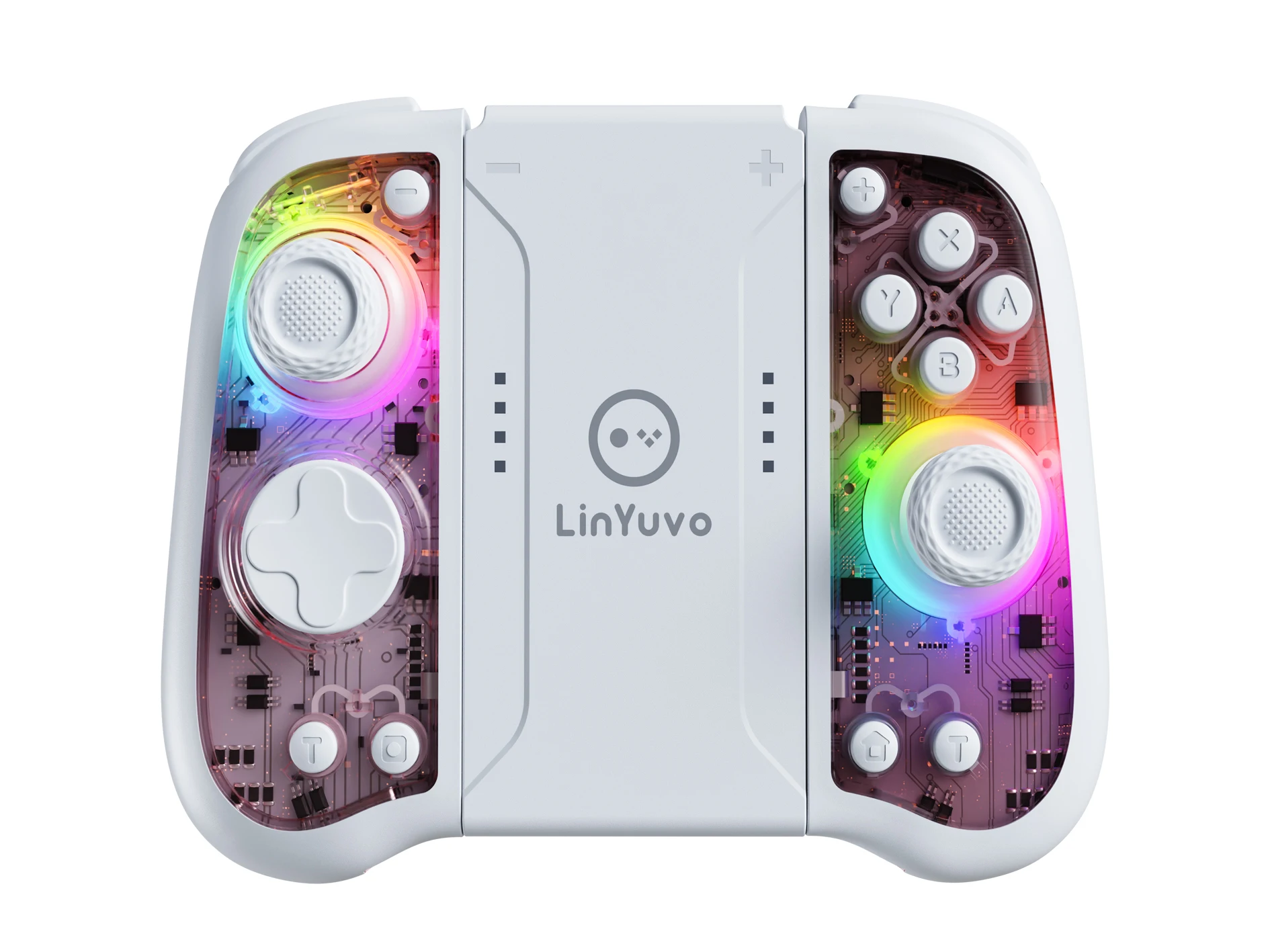 LInYuvo Wireless Gamepad for Switch with Hall Rocker&RGB Light,Support Programming&Dual Motor Vibration,High-Capacity Battery