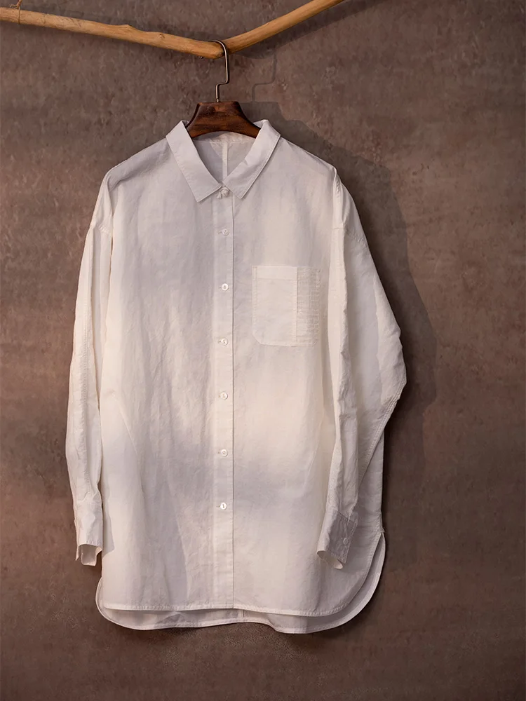 

Оригинальный дизайн, высококачественная льняная хлопковая рубашка с пуговицами, свободный крой, длинный рукав, женская модная, дышащая, комфортная.