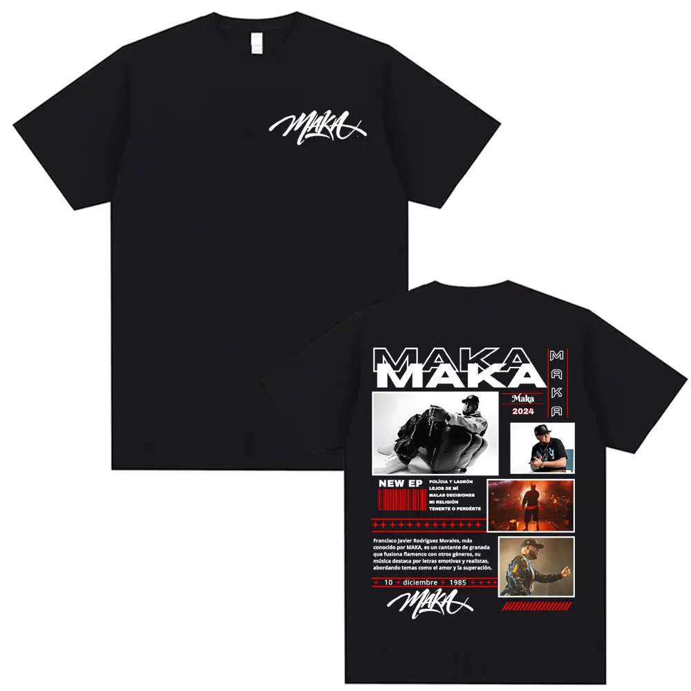 Rapper Maka Aura Tour Album 2025 T Shirts for Men Women Vintage Style Harajuku Street T-shirt Casual High Quality Cotton T Shirt image 2