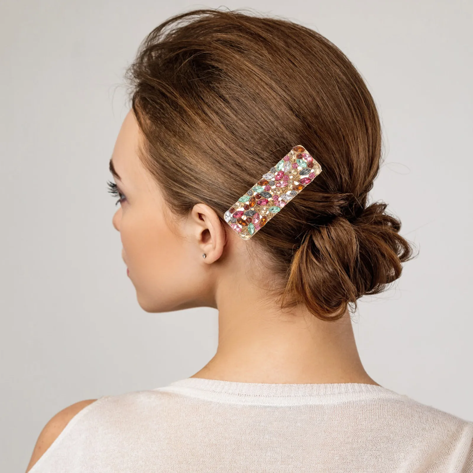 

Набор из 3 заколок для волос с кристаллами для женщин, модные заколки-баретты с стразами, ручной работы, металлические аксессуары для волос, стильные заколки-шпильки, подарок
