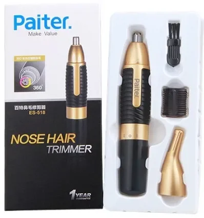 Naso capelli trimmer collo rasatura uomo piccolo rasoio barba peli del viso trimer per naso Paiter ES-518 elettrico sopracciglio trimmer