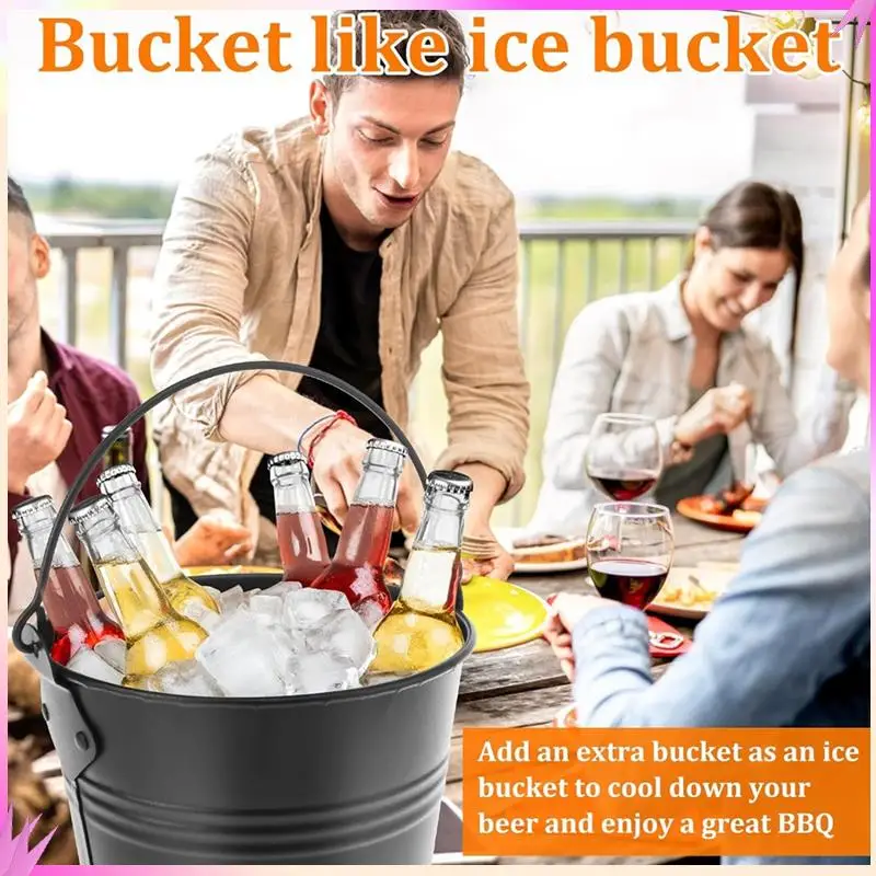 B50C 그릴 버킷 (그리스 트레거용) - 15개의 주석 라이너 포함 녹 방지 철 합금 드립 그리스 캔 주석 라이너