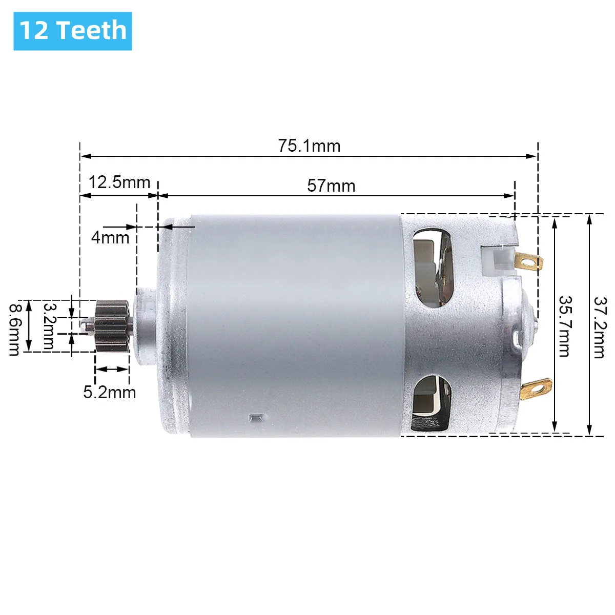 RS550 Gleichstrommotor 10,8 V/12 V/16,8 V/18 V/21 V Mikro-Elektroschraubermotoren mit 9/11/12/13/14/15 Zähnen Getriebemotor mit hohem Drehmoment – Detail 15