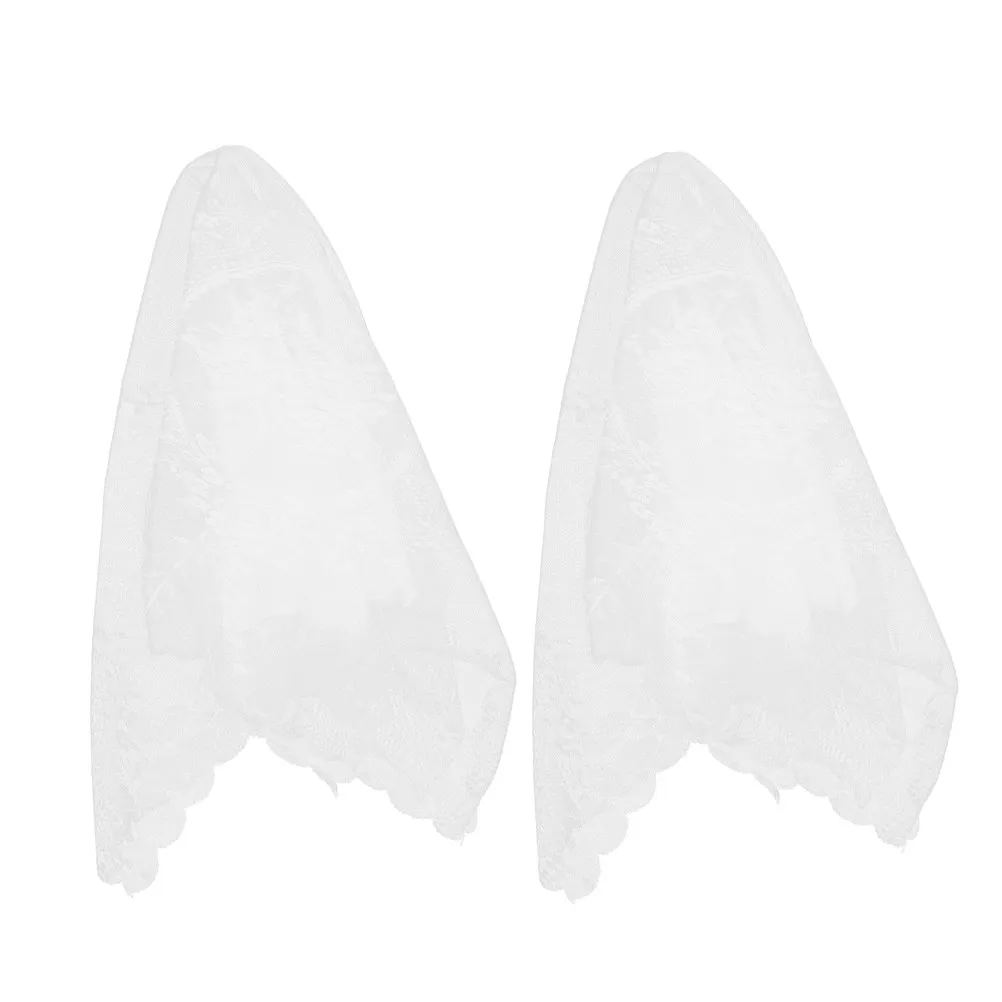 2Pcs Dressing Table Mirror Lace Covers Soft Comfortable European Style Embroidered Decorative Doilies Vanity Protective Covers