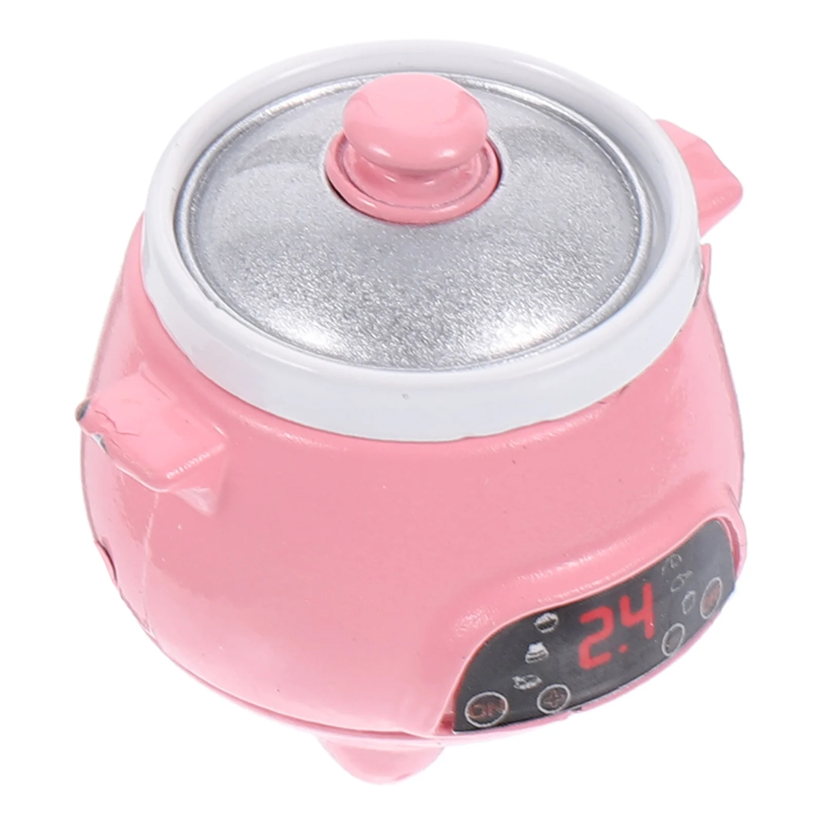 

Miniature Metal Rice Cooker Model with Cutlery Electric Toy House Kitchen Cookware Child