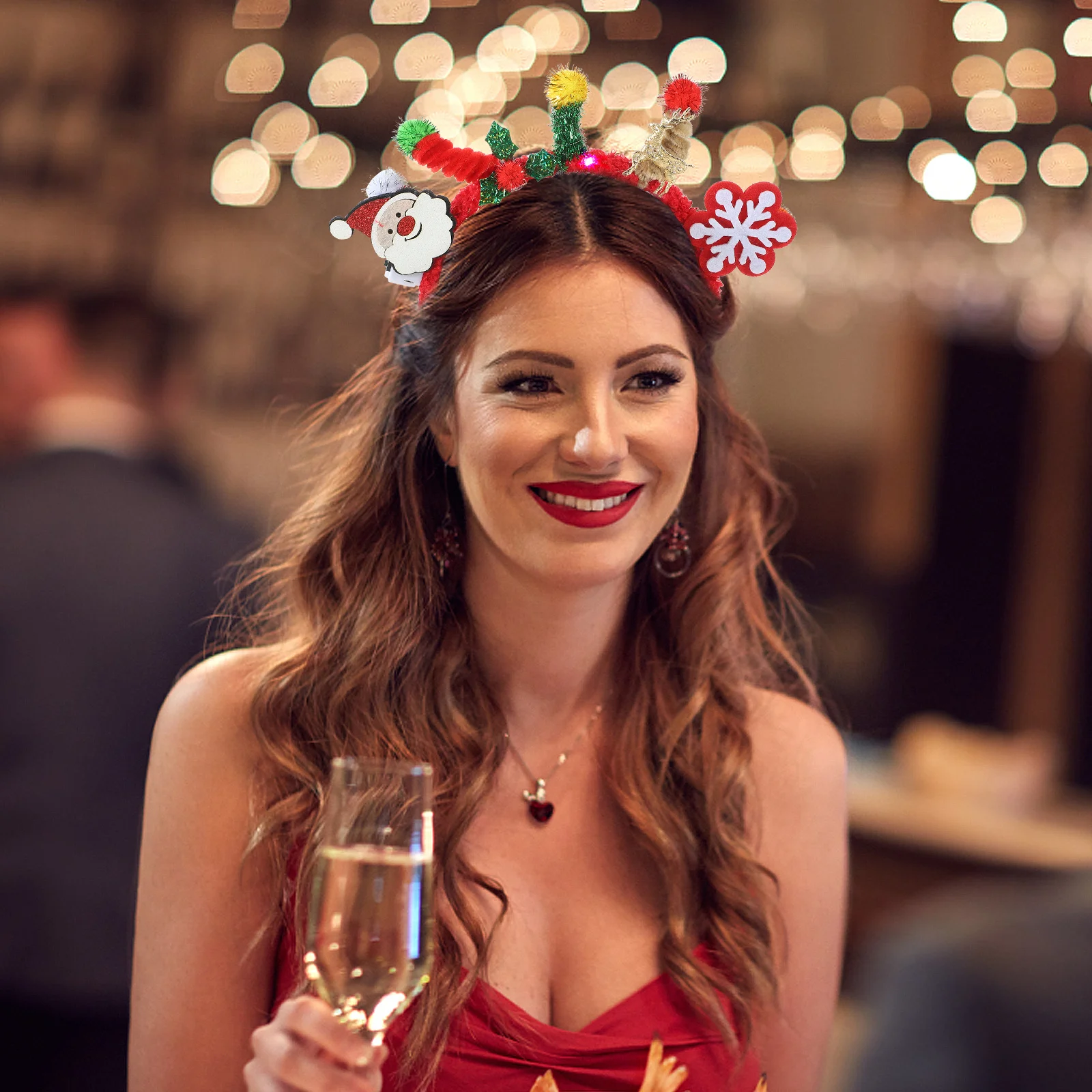 

Christmas Headband for Women Holiday Party Hair Accessory Festive Snowflake Design Comfortable Wearable Xmas Headbands