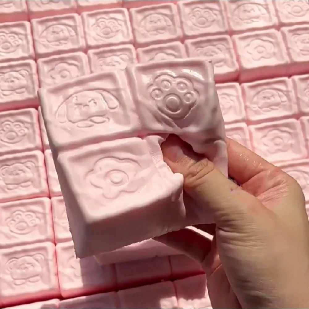 Squishy fresa Chocolate cubo de leche pastel pan juguete para apretar suave alivio del estrés lento aumento sensorial Fidget juguetes para niños adultos