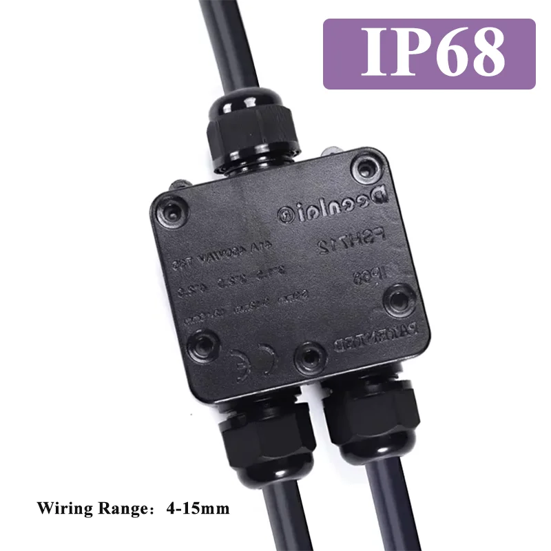 

40A Waterproof 3 Way Junction Box IP68 4-15mm Electrical Cable Wire Connectors 450V Y-type External Electrical Junction Boxes