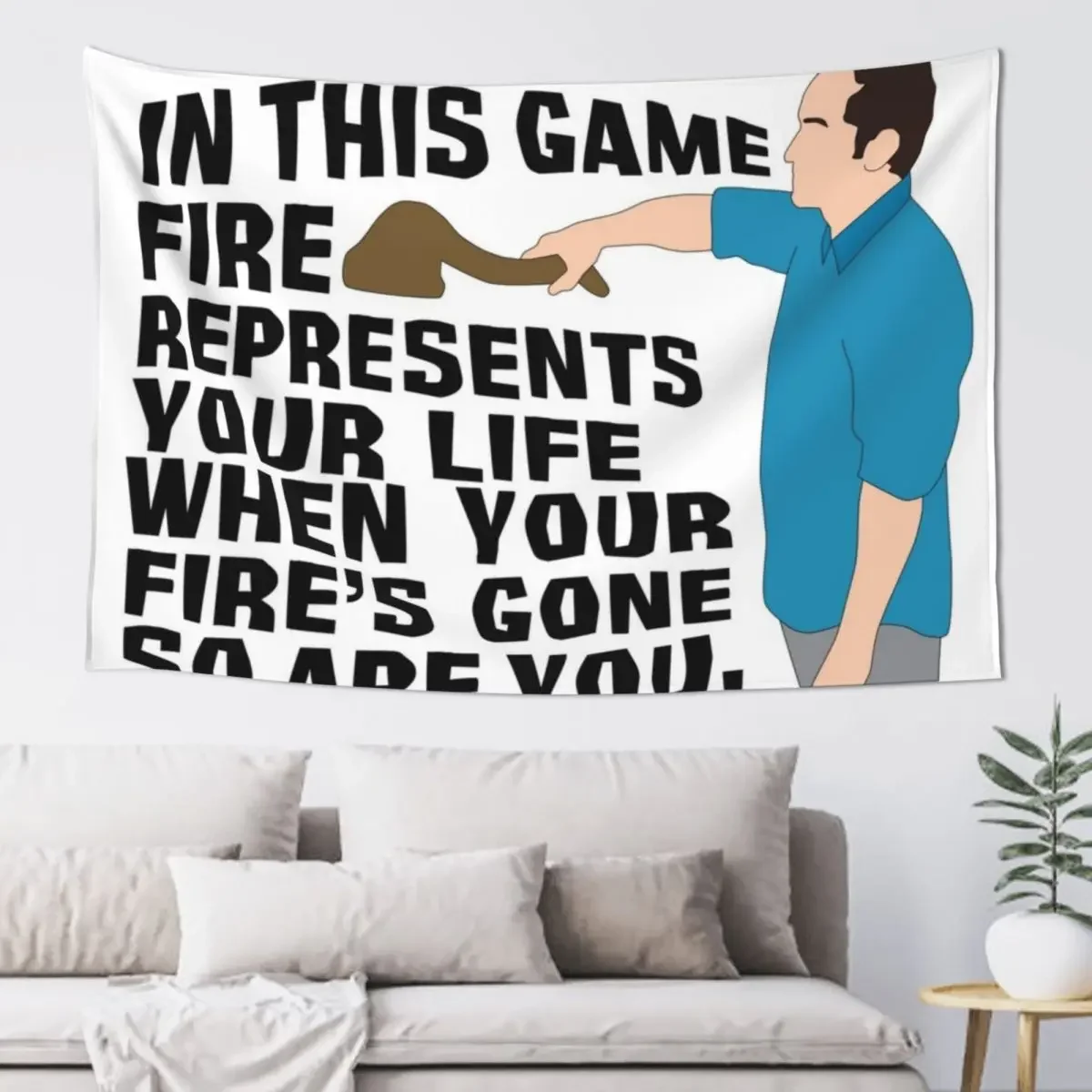 Jeff Probst - Fire Represents Your Life Tapestry Room Ornaments Wall Tapestries Tapestry