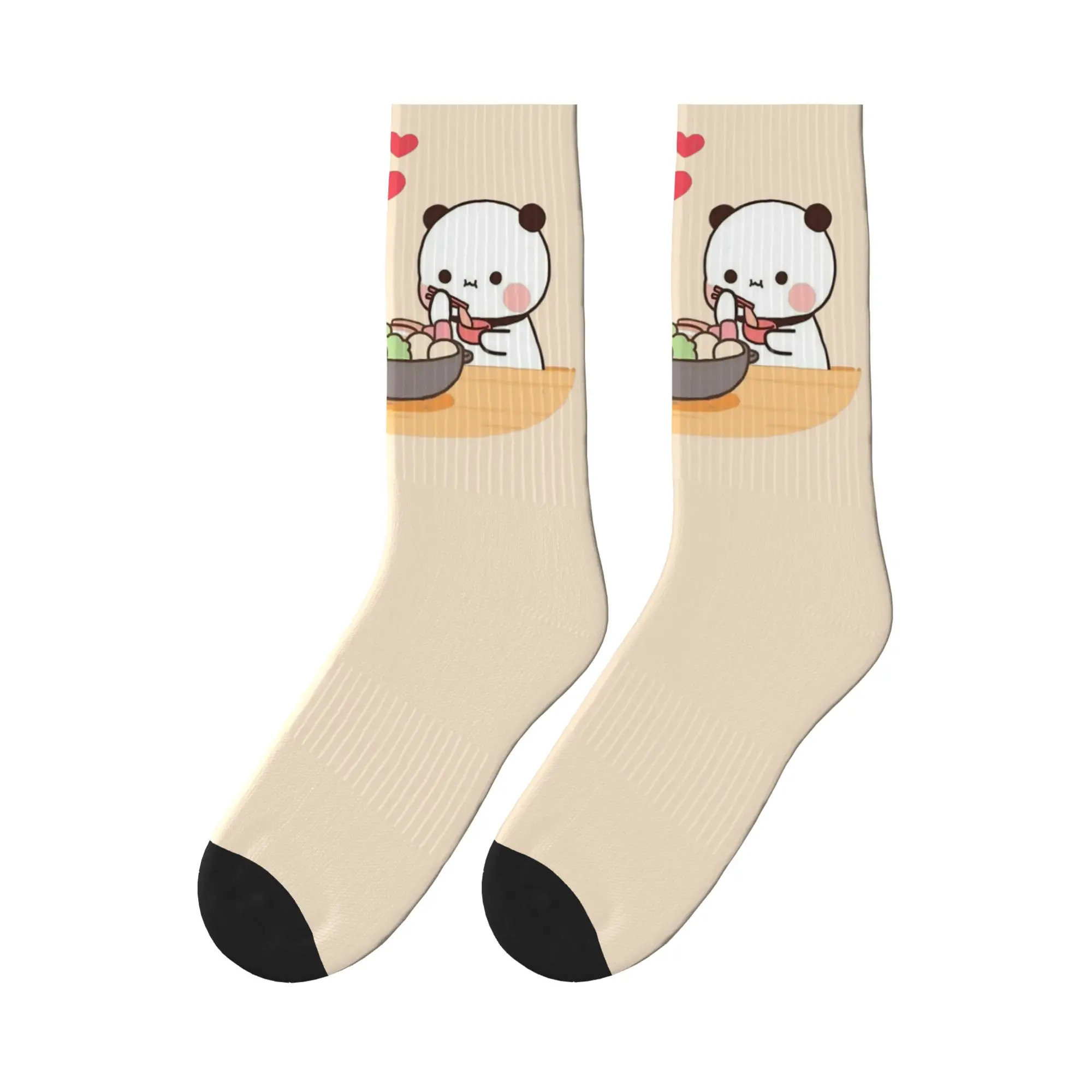 

Bubu Dudu Panda Bears Cartoon Sports Socks Sweat Absorbing Stockings All Season Long Socks for Man's Woman's Christmas Gifts