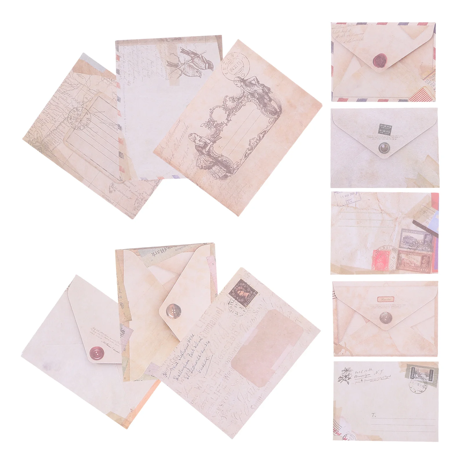 

24pcs Elegant Decorative Envelopes Wedding Festival Accessories Portable Greeting Card Storage Vintage Style Small Envelopes For
