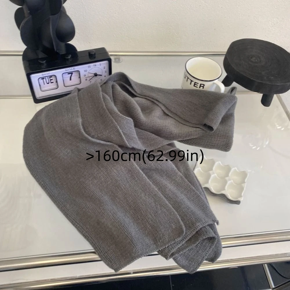 Hoge kwaliteit effen kleur heren wollen sjaal Eenvoudige lange winter kasjmier sjaal Warm gebreide koudebestendige sjaal Mannetjes