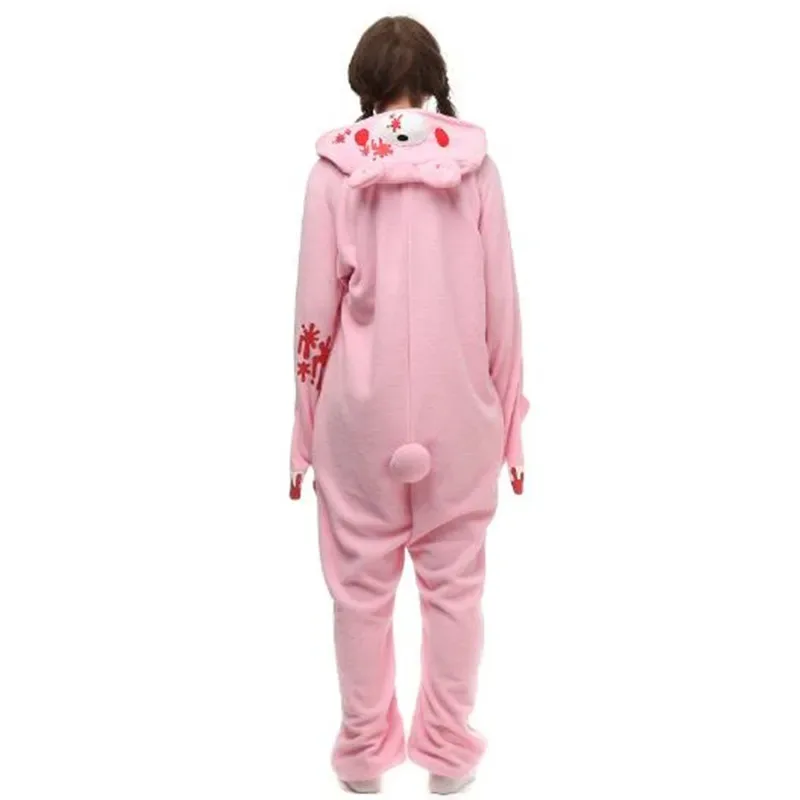 ss13HKSNG الكبار قاتمة Kigurumi نيسيي منامة الوردي الأسود الدب الصوف الحيوان النساء هالوين حفلة تأثيري حلي منامة