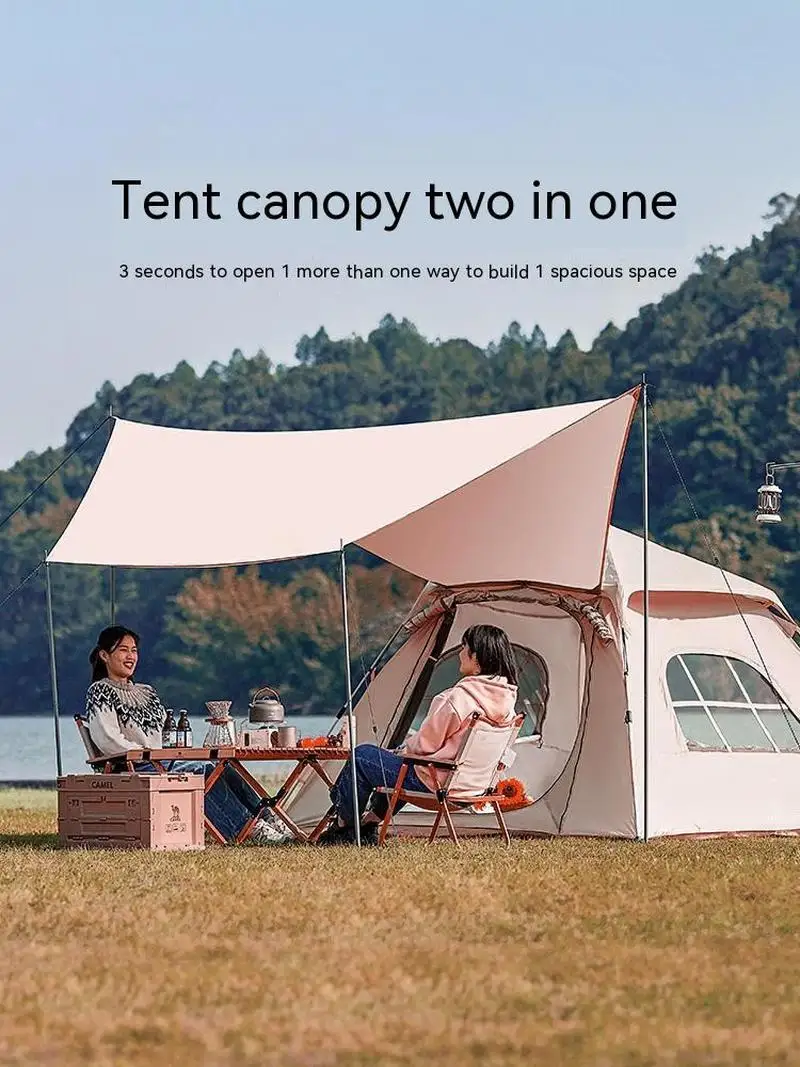 

Tent Canopy 2-in-1 Outdoor Portable Foldable Installation Free Outdoor Camping Equipment, Fully Automatic Thickening Rainproof