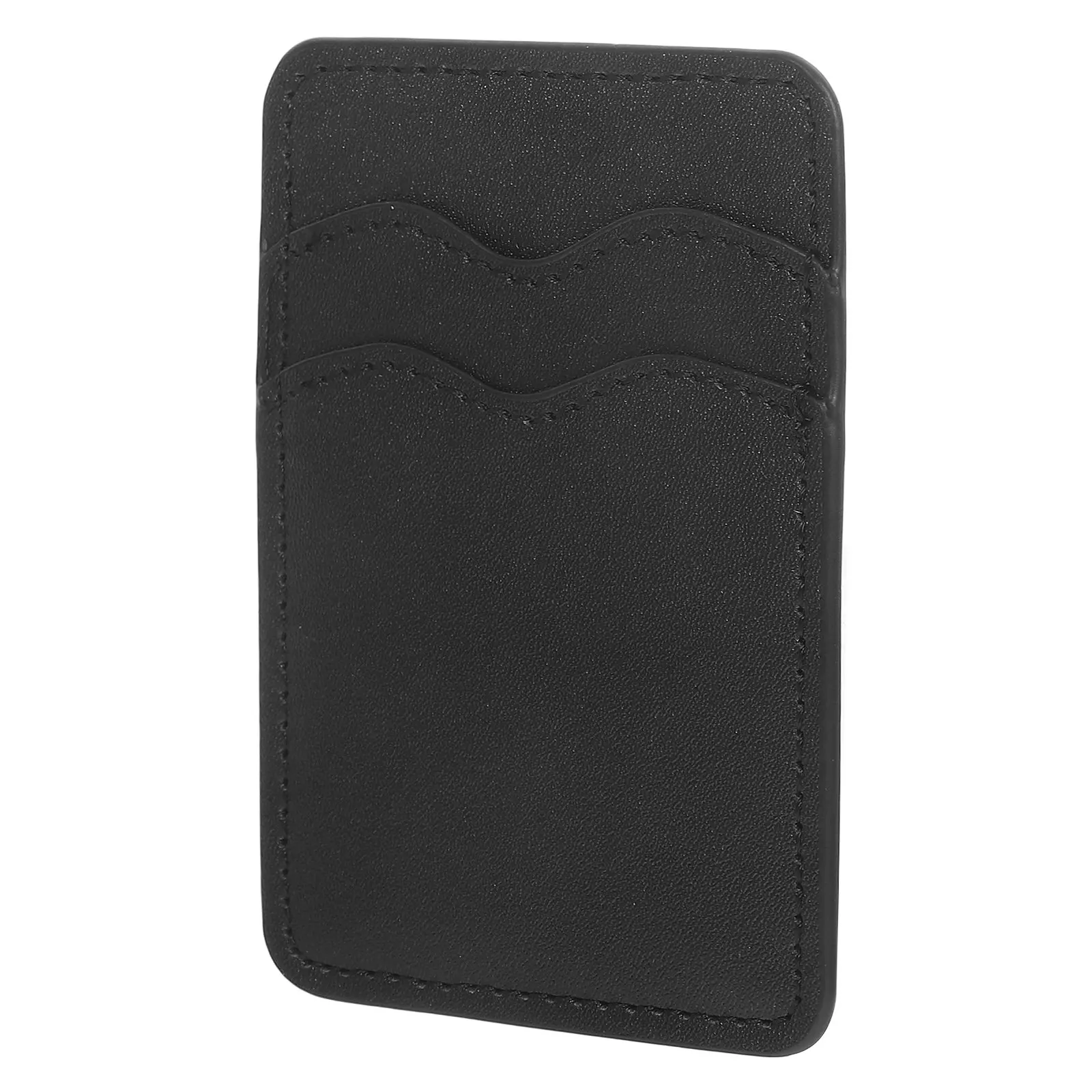 Phone Card Holder Fake Adhesive Back Pocket Dual Slots Credit Card Holder for Phone Case Wireless Charging Compatible