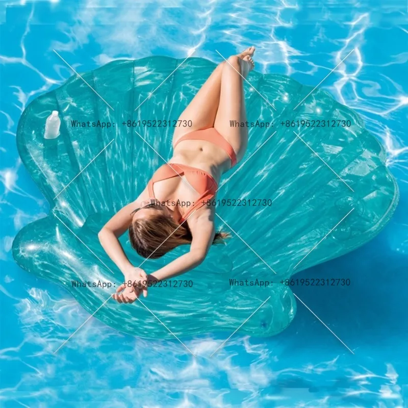 

Blue shell inflatable floating row floating bed water bed beach mat beach floating board water exhaust air cushion