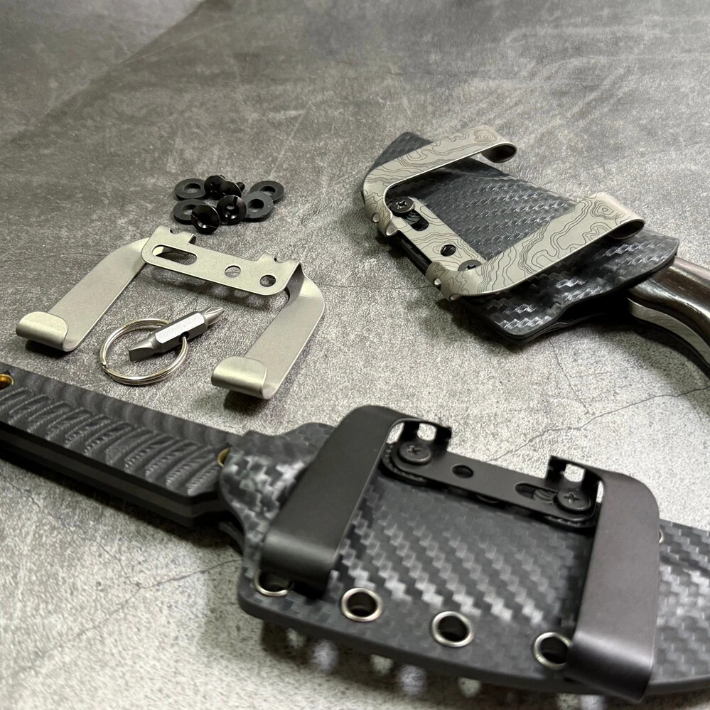 Titanium Alloy Knife Back Clips Pocket Clip Outdoor Supplies Multifunction Pocket Tools Back Clips EDC