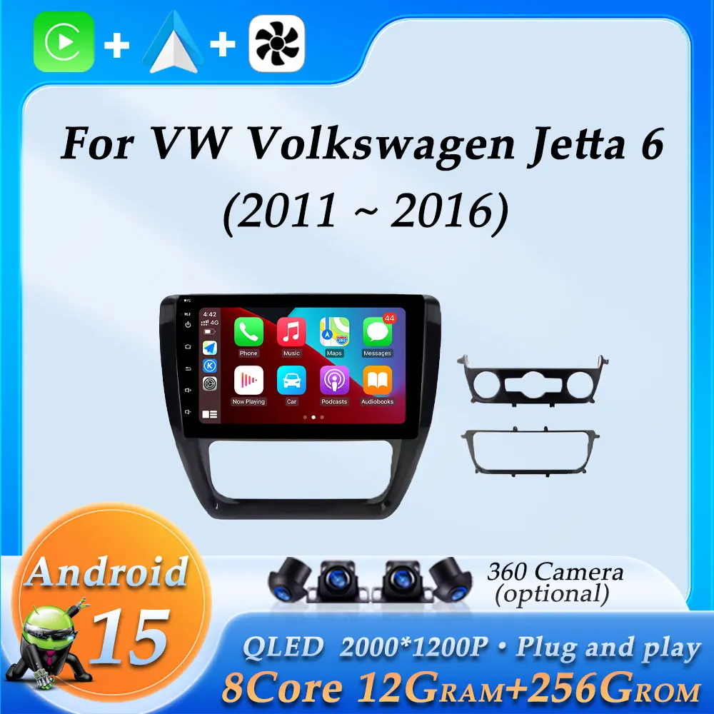 Android 15 для VW Volkswagen Jetta 6 2011-2016 Автомобильный радиоприемник Аудио Мультимедийный видеоплеер Беспроводной CarPlay GPS Navi DSP Стерео BT Android 15 для VW Volkswagen Jetta 6 2011-2016 Автомобильный радиоприемник Аудио Мультимедийный видеоплеер Беспроводной CarPlay GPS Navi DSP Стерео BT