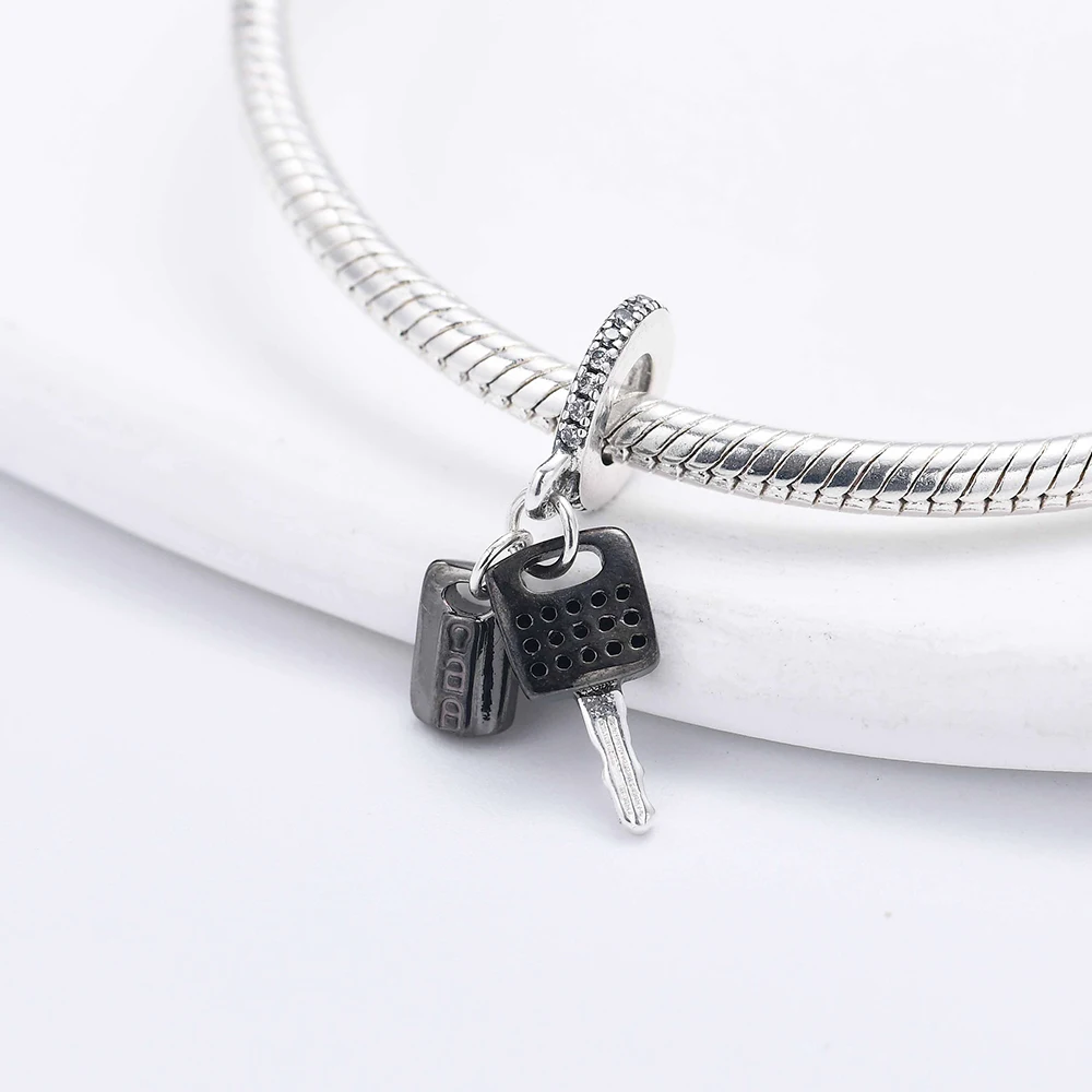 925 Sterling Silver Mini Vehicle Tool Enamel Charms Car Bus Taxi Camera Motorbike Clock Beads Fit DIY Jewelry view 5