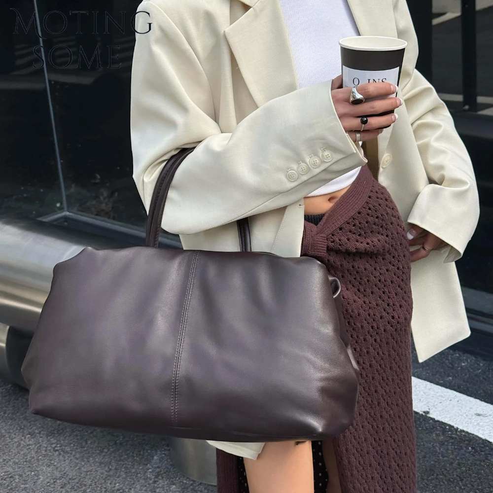 Tas Tangan Wanita Kelas Asli Kulit Sapi Kualitas Motingsome Tas Tiup Gelandangan Besar 2025 Tas Tangan Baru Tas Tote Musim Gugur dan Musim Dingin