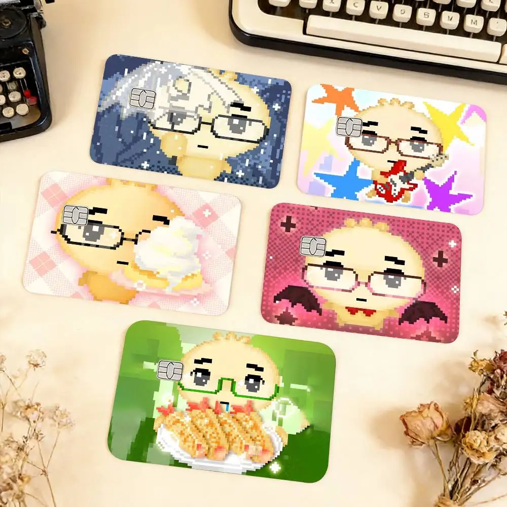 

Glasses Dumpling Cute Y2K Waterproof Film Skin Cover Credit Card Stickers Debit Front Bank Bus Pass