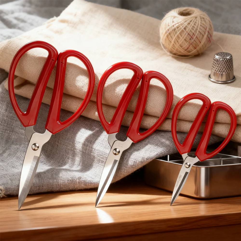2CR13 Steel Multipurpose Scissors, Plastic Handle Household Office Shears for Fabric Cutting and Thread Trimming