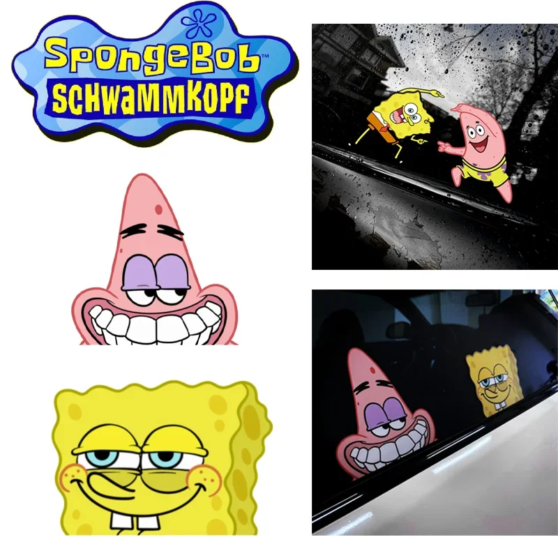 

SpongeBob Funny Car Sticker Cartoon Auto Body Windshield Decorative Scratch Stickers Auto Motorcycle Stickers Decorative Gifts