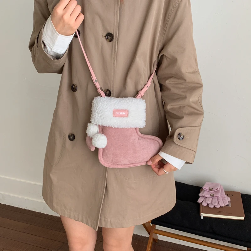 2025 عيد الميلاد نمط جديد فو الجلد المدبوغ حقائب كتف تصميم فريد شخصية الإبداعية المحمولة لطيف ريترو الفتيات حقائب كروسبودي #4