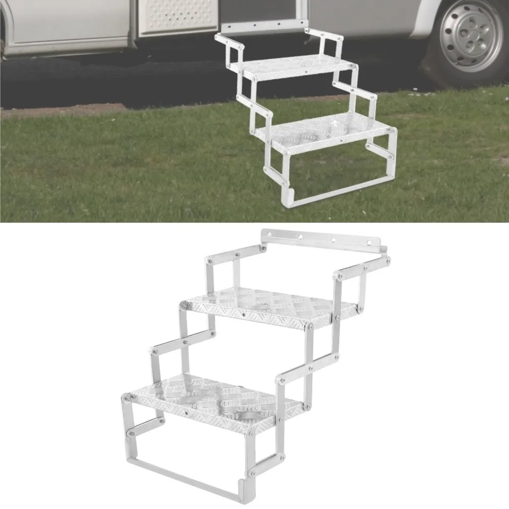 RV Steps Foldable RV Stairs Aluminum Alloy 17