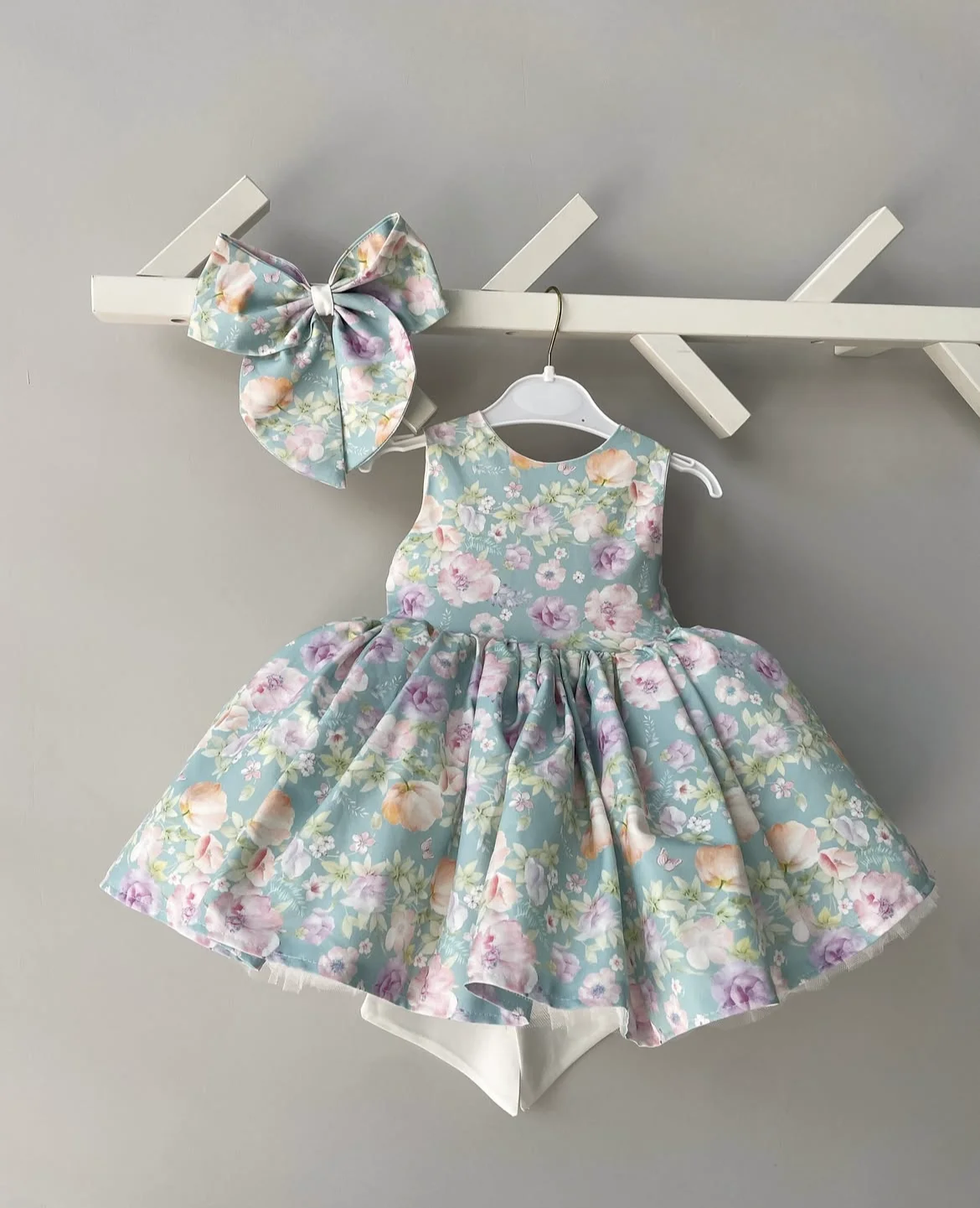 

0-12Y Baby Girl Summer Red Rose Floral Turkish Vintage Lolita Princess Ball Gown Dress for Birthday Holiday Casual Eid B107