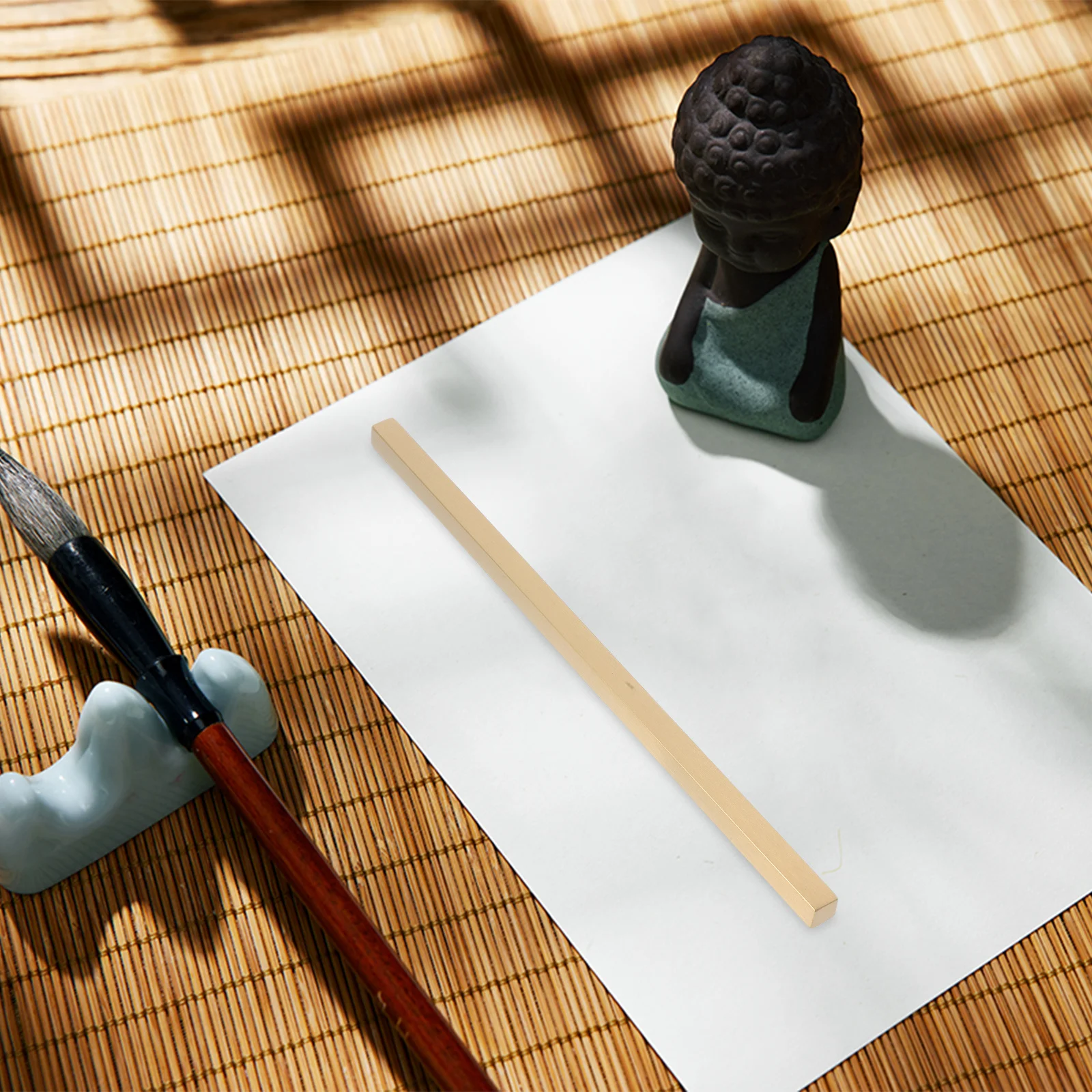 

Heavy Duty Thickened Copper Paperweight Vintage Design Long Metal Paperweights for Calligraphy Desktop and Office Use