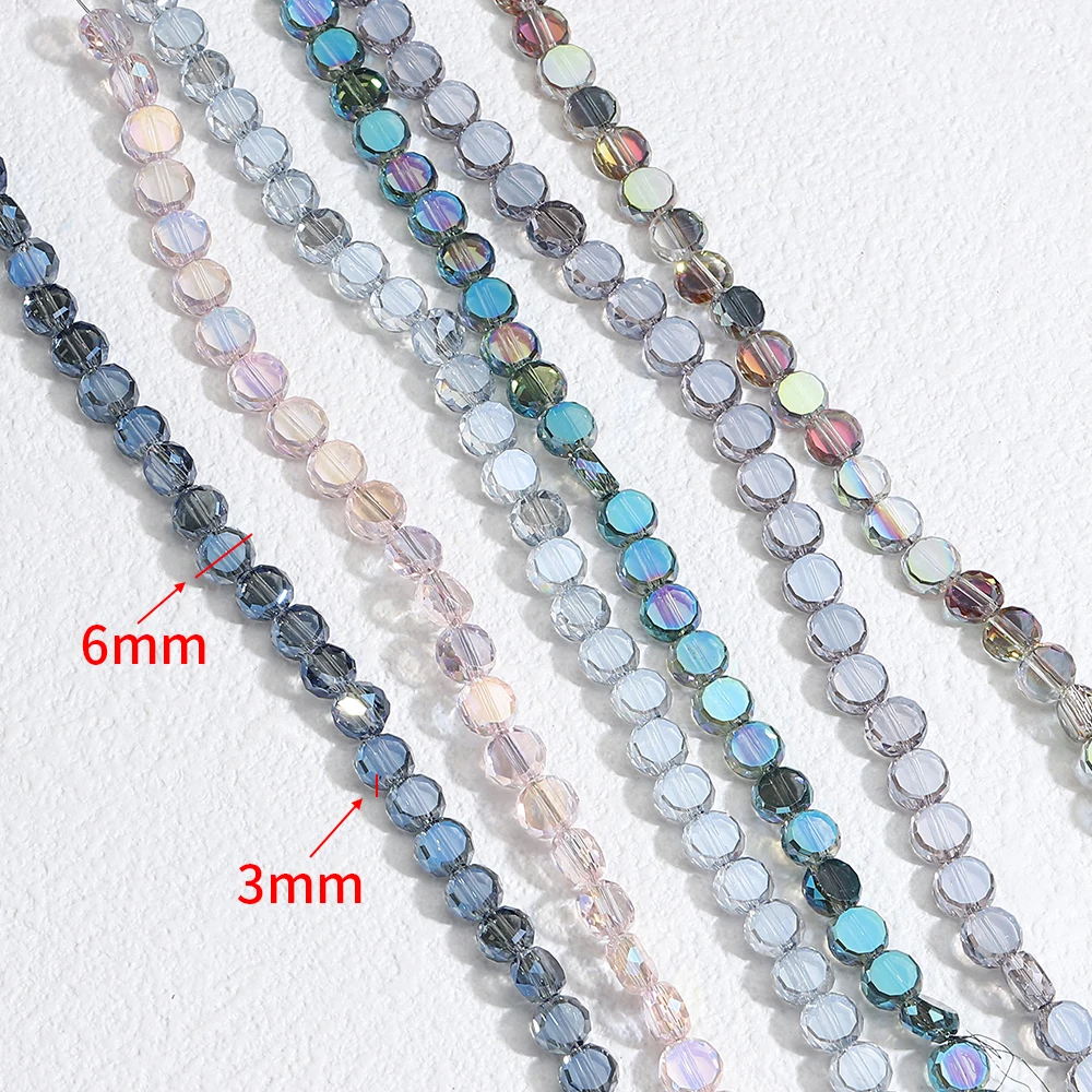 100pcs Natrual Stone Beads Crystal Faceted Loose Rondelle Round Spacer Beads for Bracelet Necklace DIY Jewelry Making Supplies